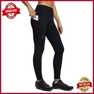 Winter Cycling Pants Fleece Lined Thermal Tights Padded Water Resistant